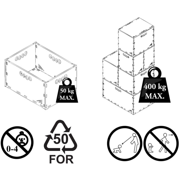 63 liter storage box 60x40x32cm with lid