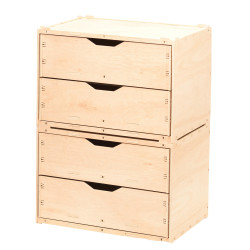 Schubladenbox Holz 60x40x42cm | 2 Fächer | BLUM & Clicksystem | Stapelbar