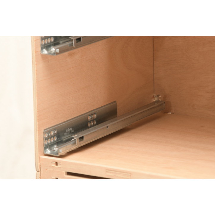 Wooden drawer box with 2 compartments, natural 60x40x42cm stackable