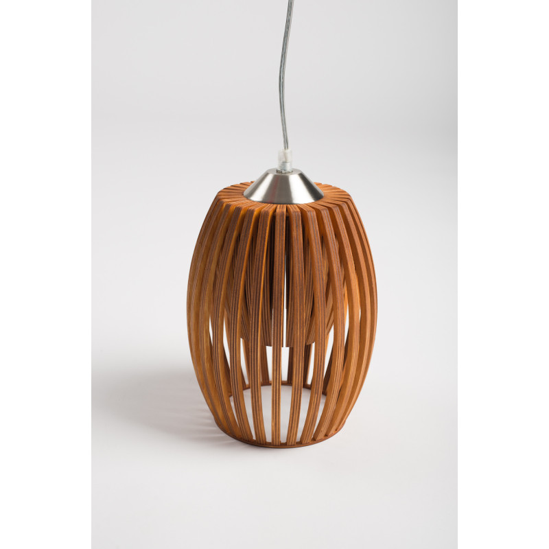 Závěsná lampa Avilo Reddish Brown | Dřevěné svítidlo | D: 18cm V: 23cm | E27