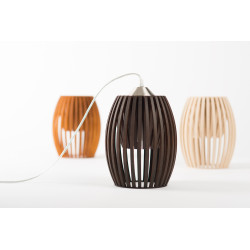 Avilo Pendant Light Reddish brown | Wooden Hanging Lamp | D: 18cm H: 23cm | E27