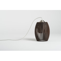 Závěsná lampa Avilo Dark Brown | Dřevěné svítidlo | D: 18cm V: 23cm | E27